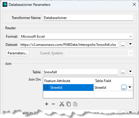 Configured DatabaseJoiner